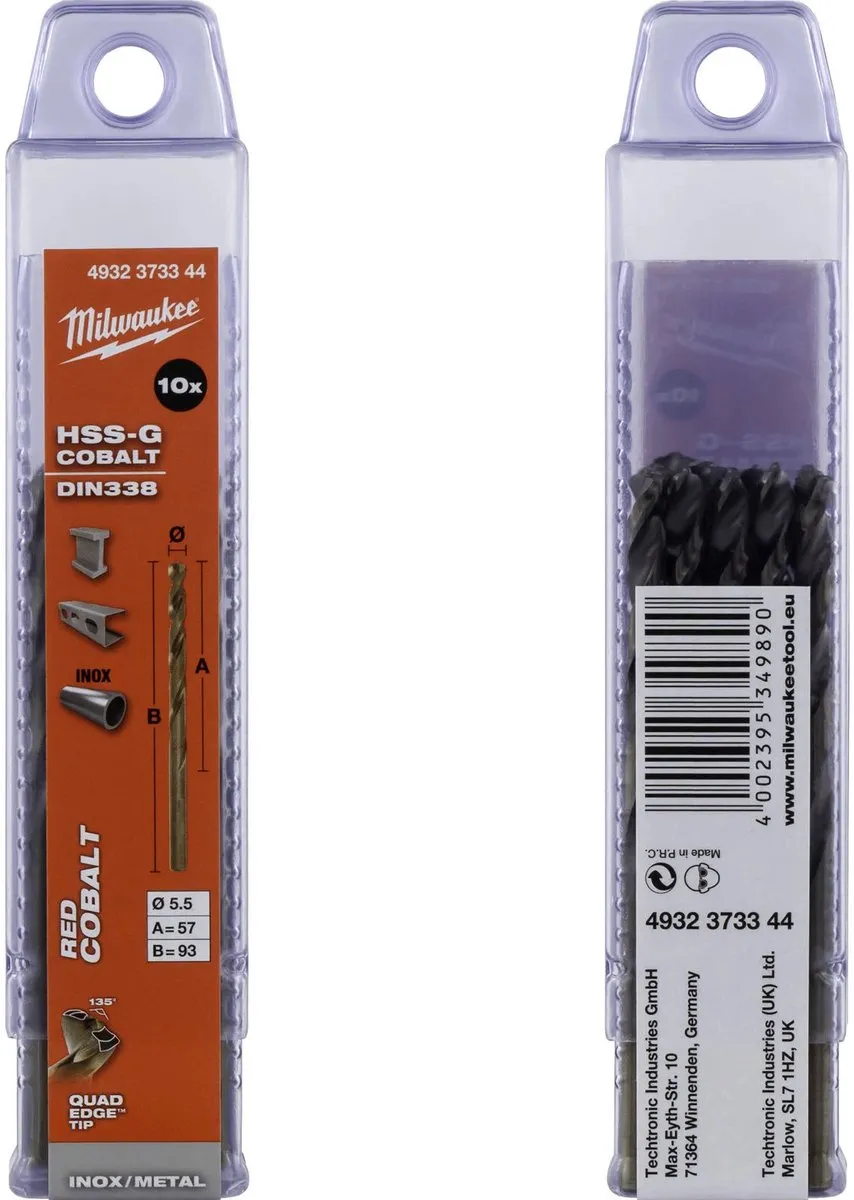 Milwaukee Metaalboren HSS-G 5,5mm - 10 Stuks 4932373344