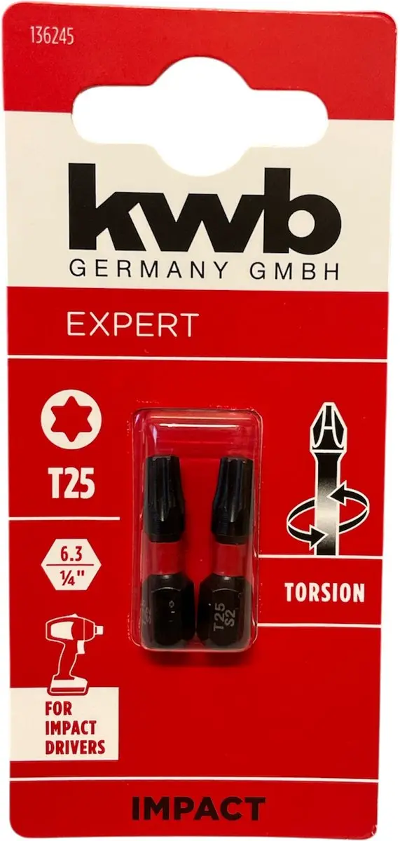 KWB T25 Torsion Bitjes 2 Stuks