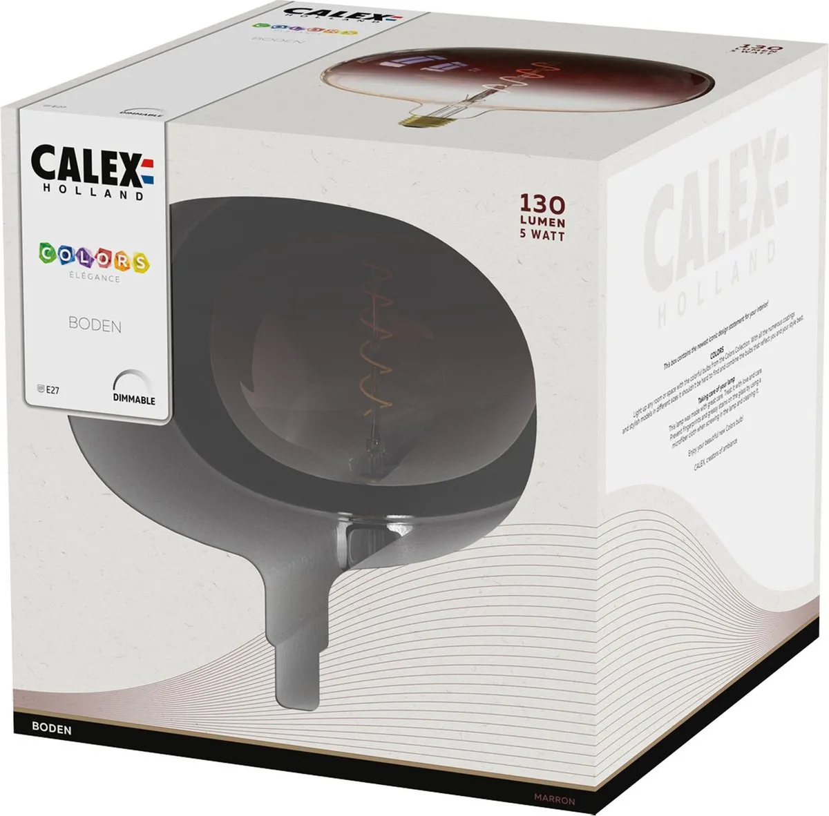 Calex Boden Colors Marron E27 LED Lamp 5W - Rookglas - 1800K - afbeelding 6 van 6