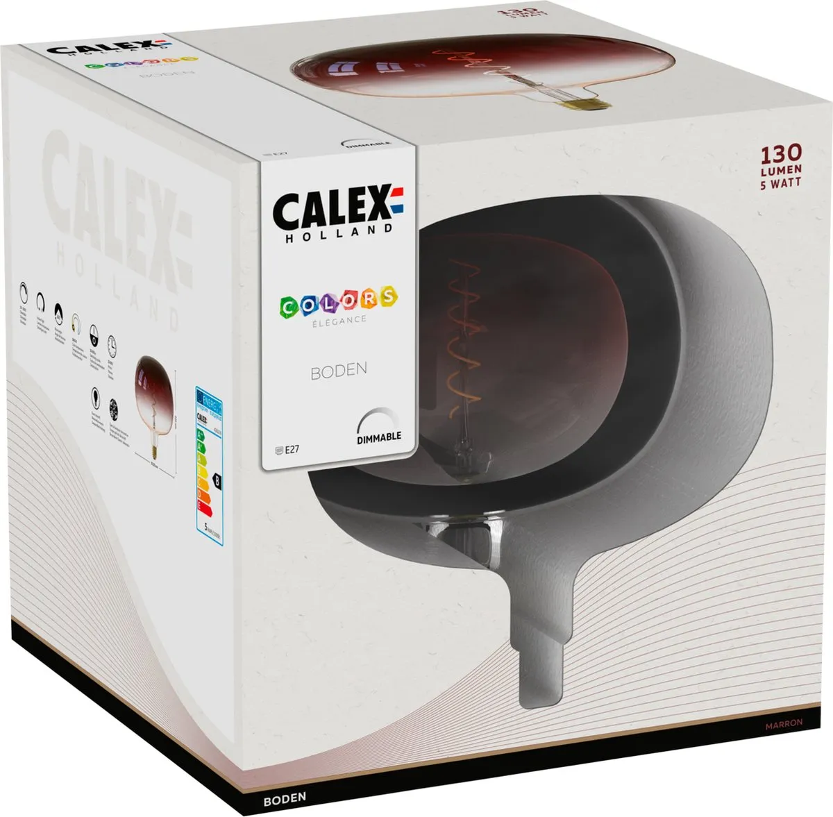 Calex Boden Colors Marron E27 LED Lamp 5W - Rookglas - 1800K