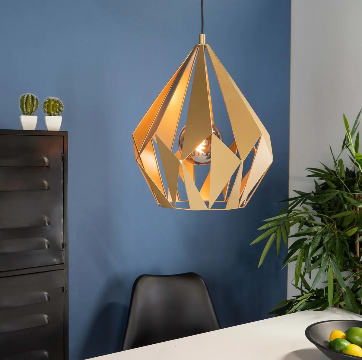 Eglo Carlton Hanglamp E27 - Ø38,5cm - Goud - afbeelding 6 van 6