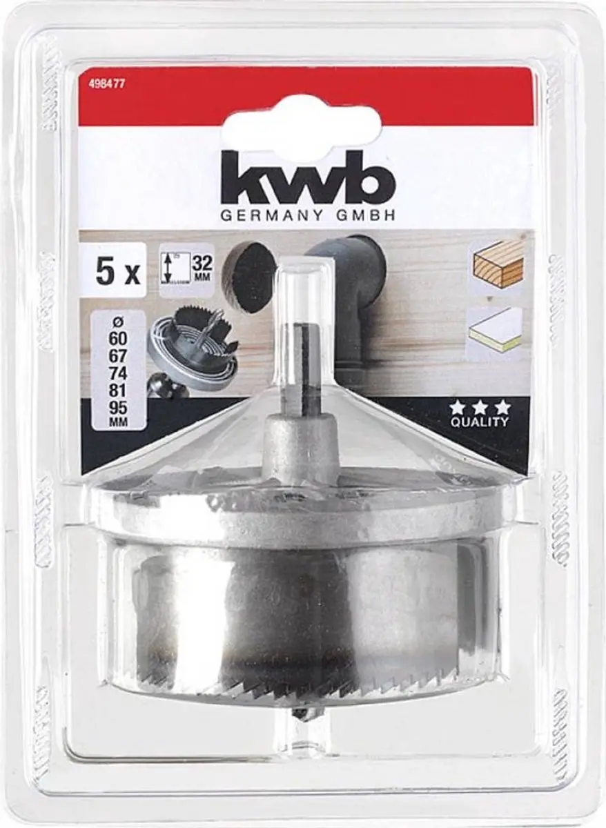 KWB 498477 Gatenzaagset - Metaal 60/68/74/81/95mm