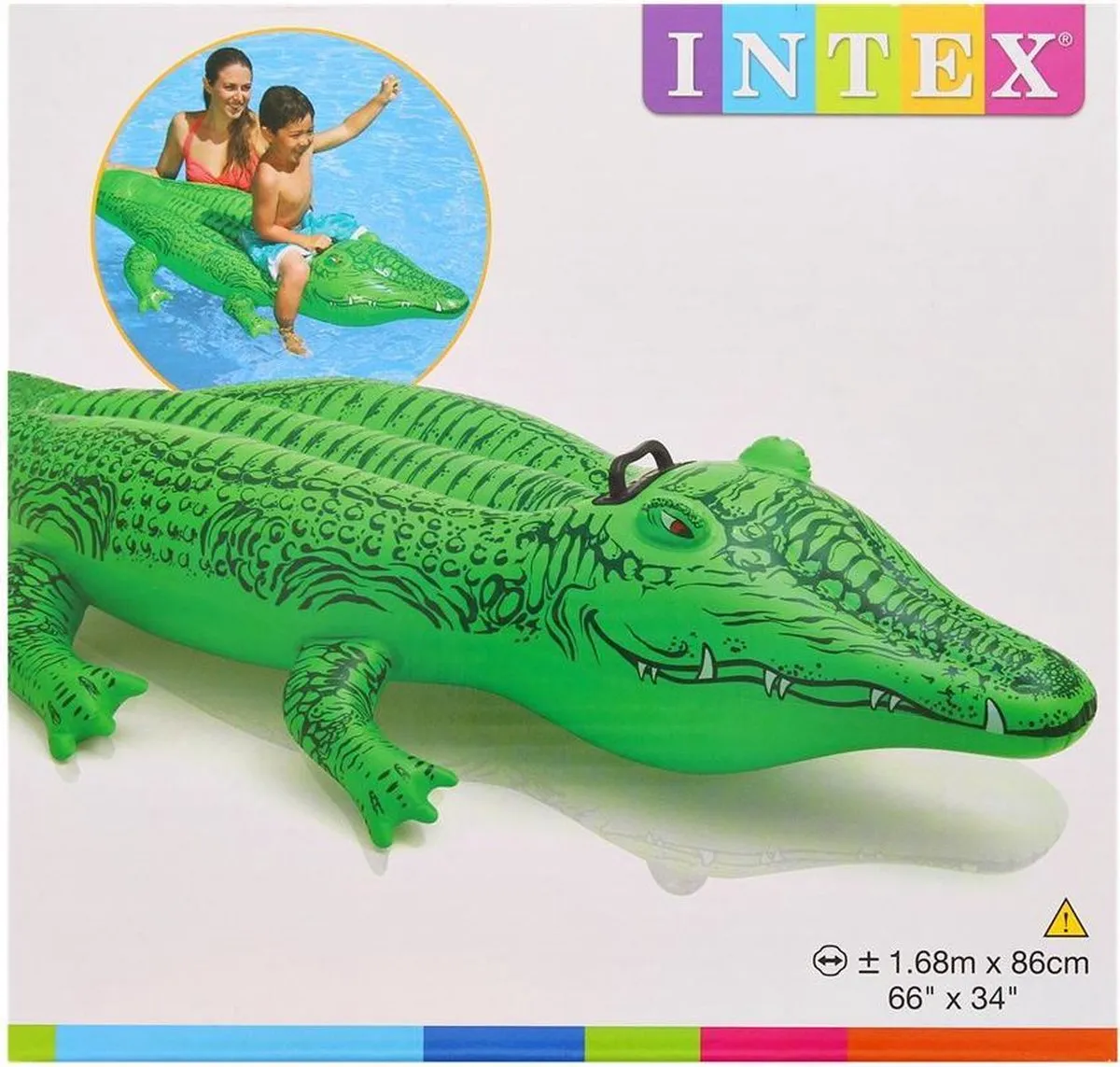 Intex Krokodil Opblaasbaar Zwembadspeelgoed - Fel groen