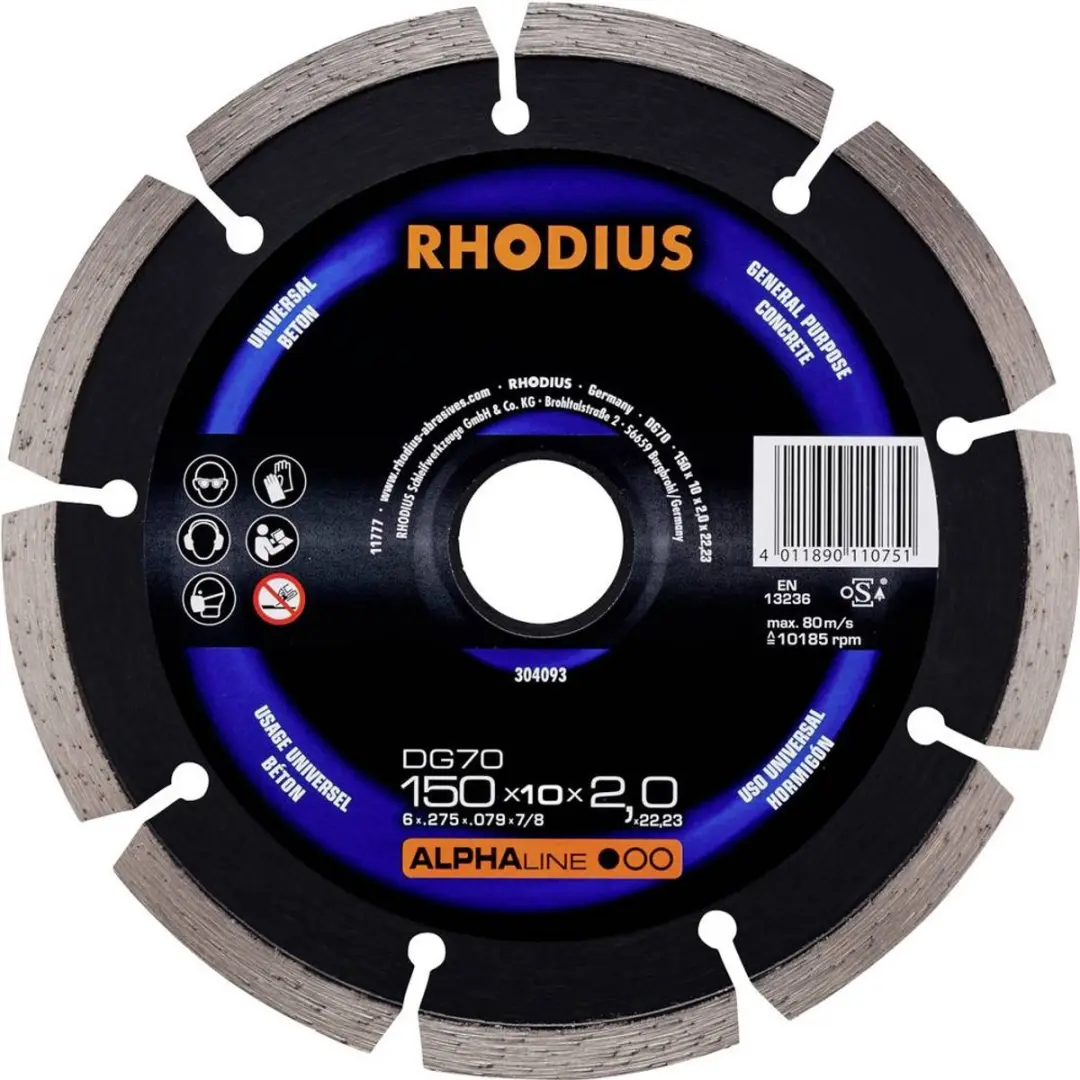 Rhodius 304093 Diamanten Doorslijpschijf 150mm