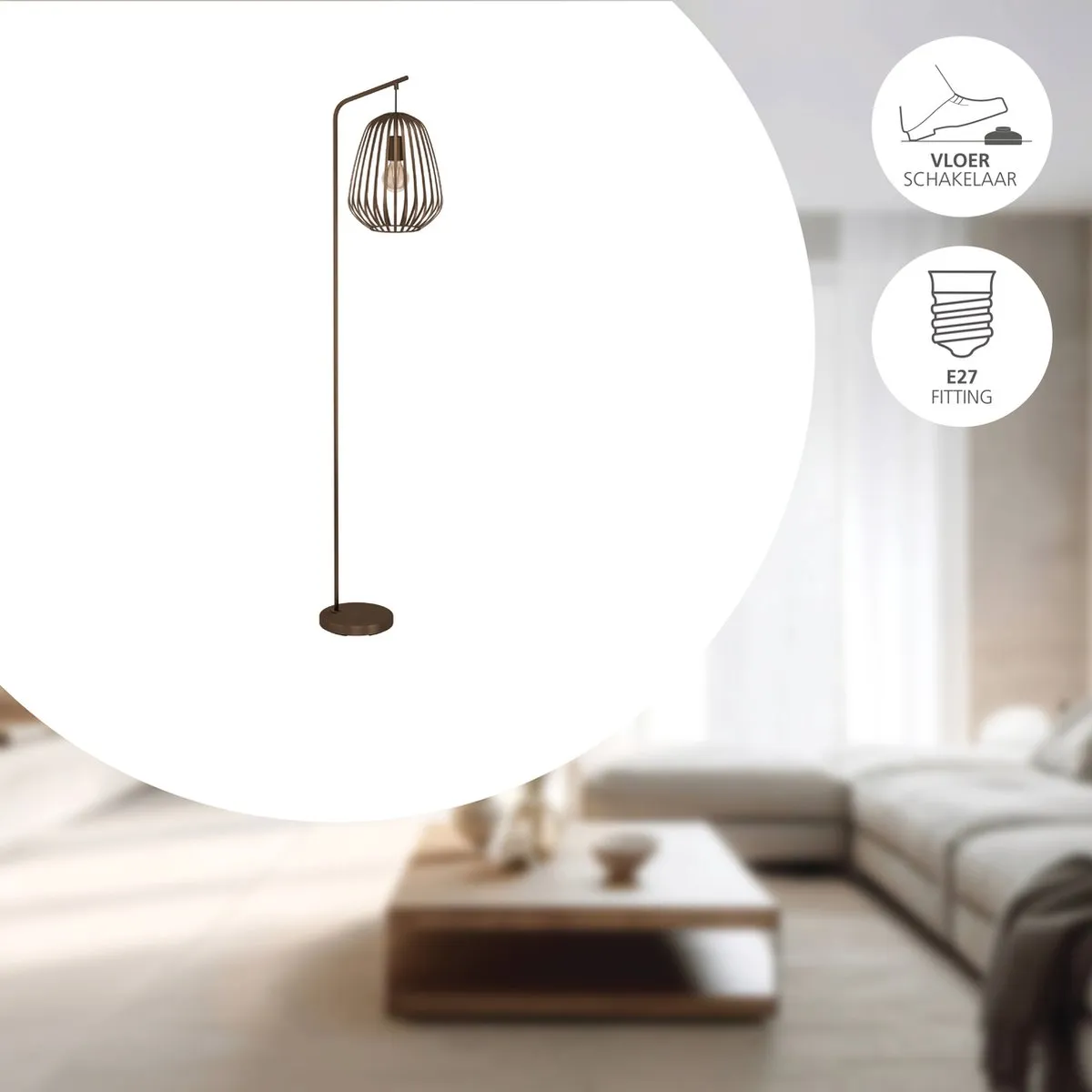 Eglo Espinal Vloerlamp 170cm - Brons