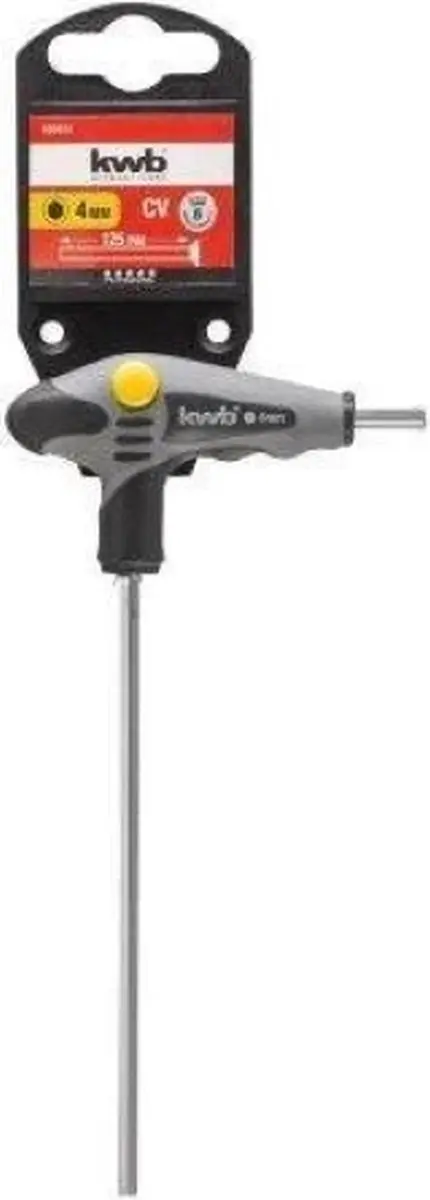 KWB T-Greep Inbussleutel 4mm - 125mm - Zwart