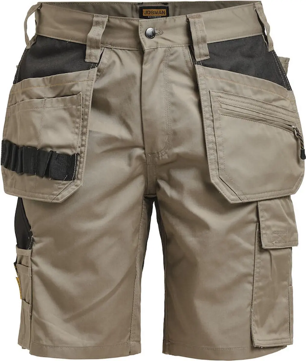 Jobman Practical 2722 Korte Werkbroek - 56 Khaki/Zwart