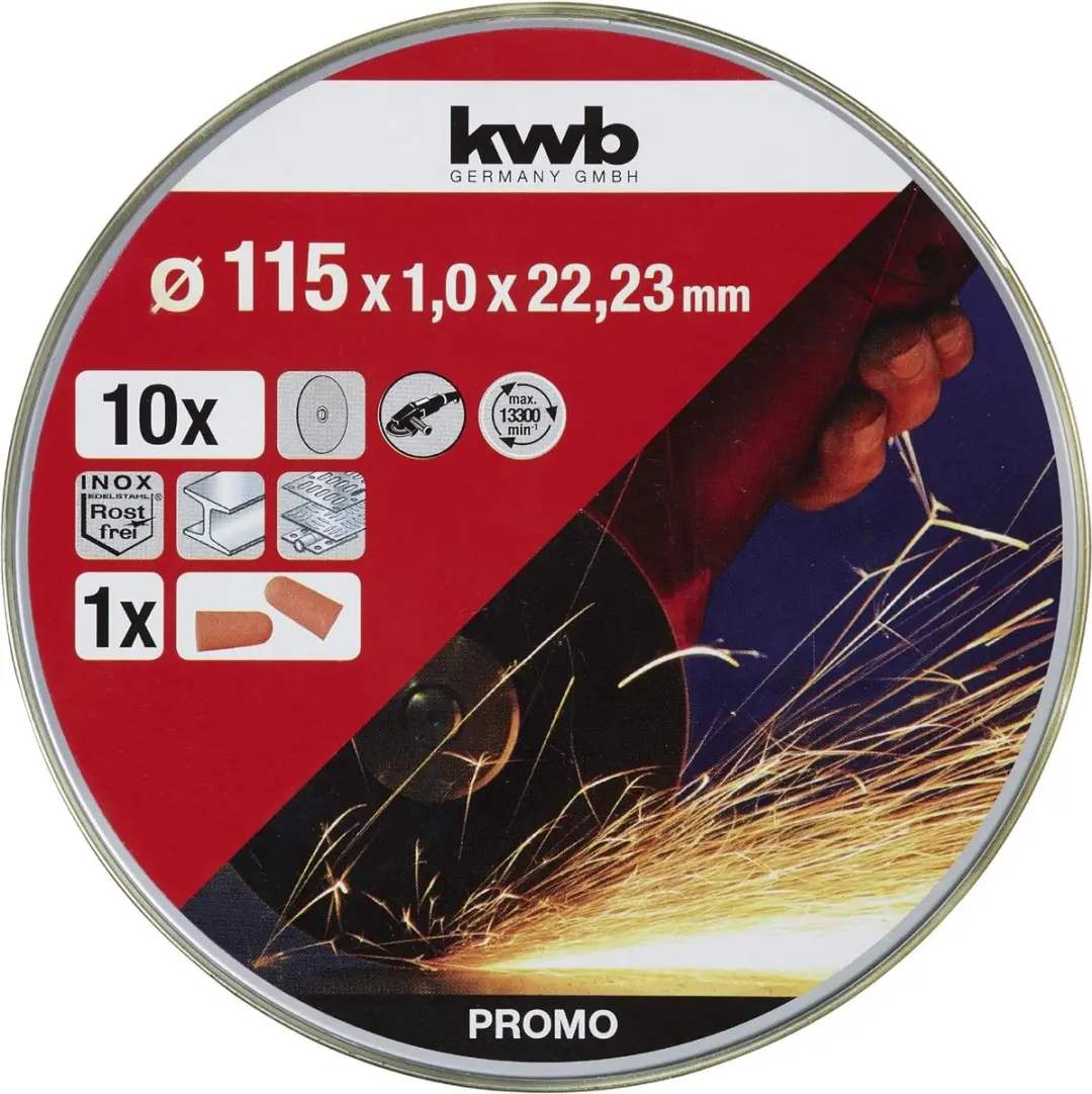 KWB Doorslijpschijven 115mm RVS INOX - 10 Stuks
