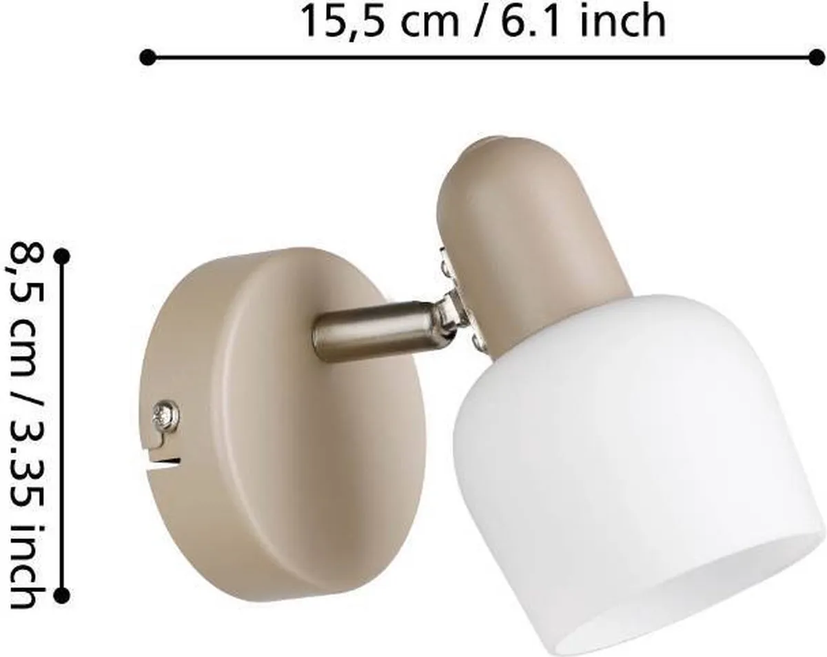 Eglo Corato Spot E14 18W - 15.5cm - Wit/Zand - afbeelding 6 van 6
