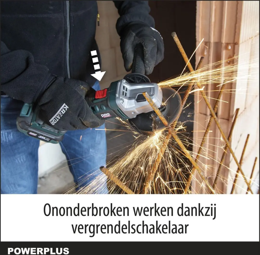 Powerplus POWPB20200 Haakse Slijper 20V - 125mm