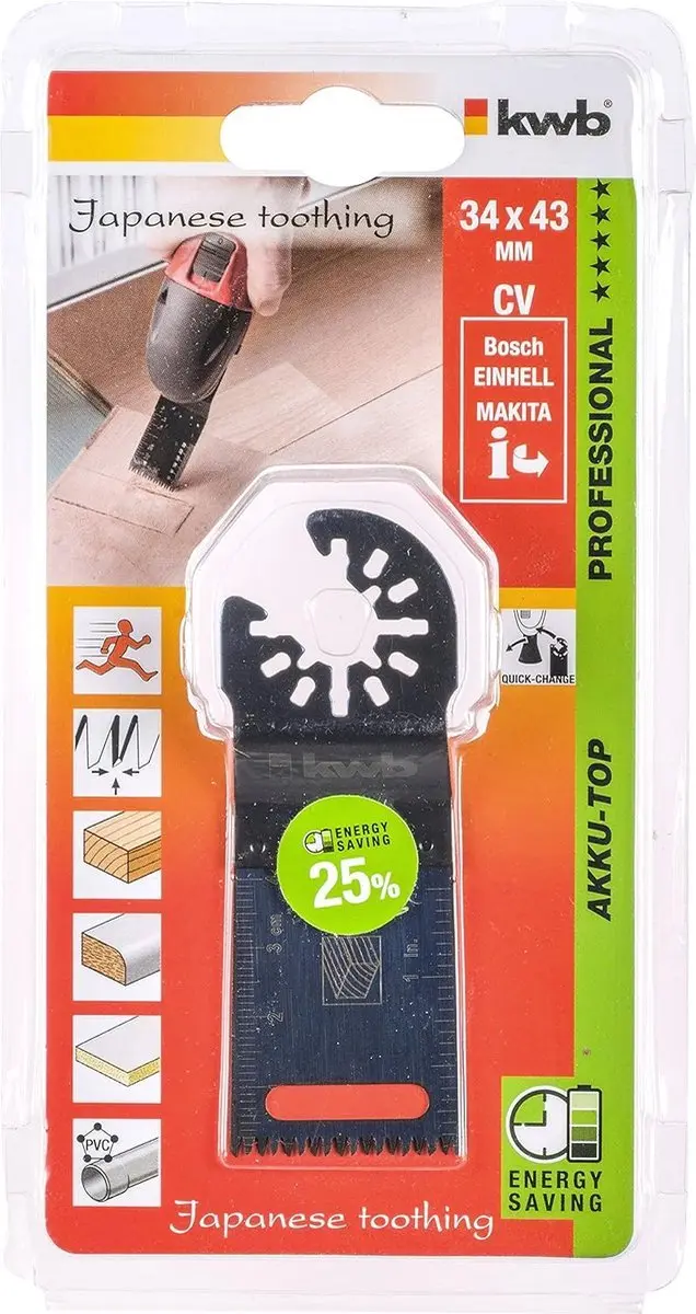 KWB Invalzaagblad Japanse Tanden 34mm - Hout