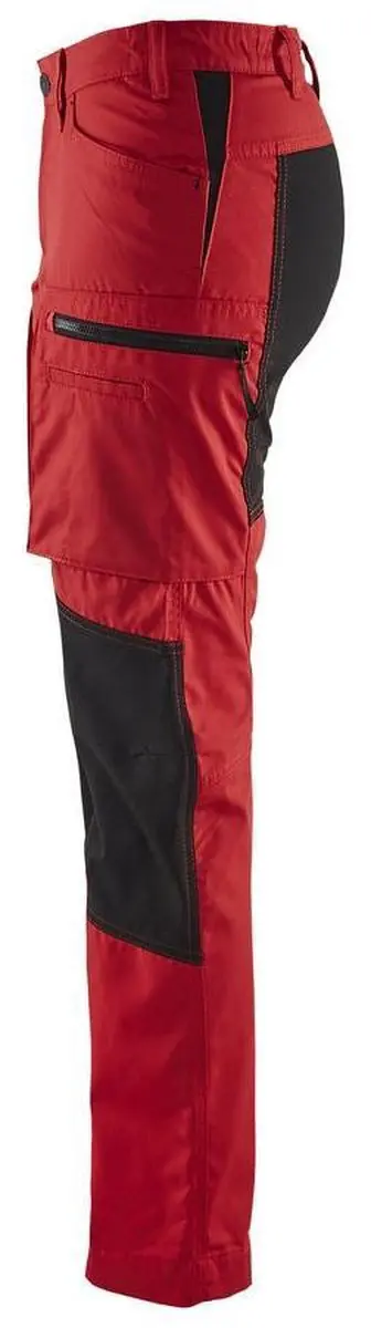 Blåkläder Dames Service Werkbroek Stretch 7159-1845 - 46 - Rood/Zwart