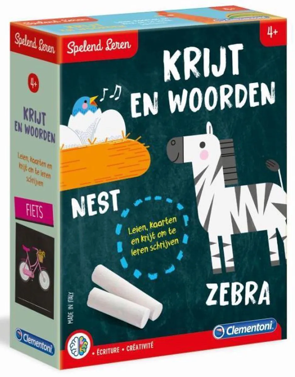Clementoni 66910 Educatief Spel Krijtjes en Woordjes - 10 Bordjes - afbeelding 6 van 6