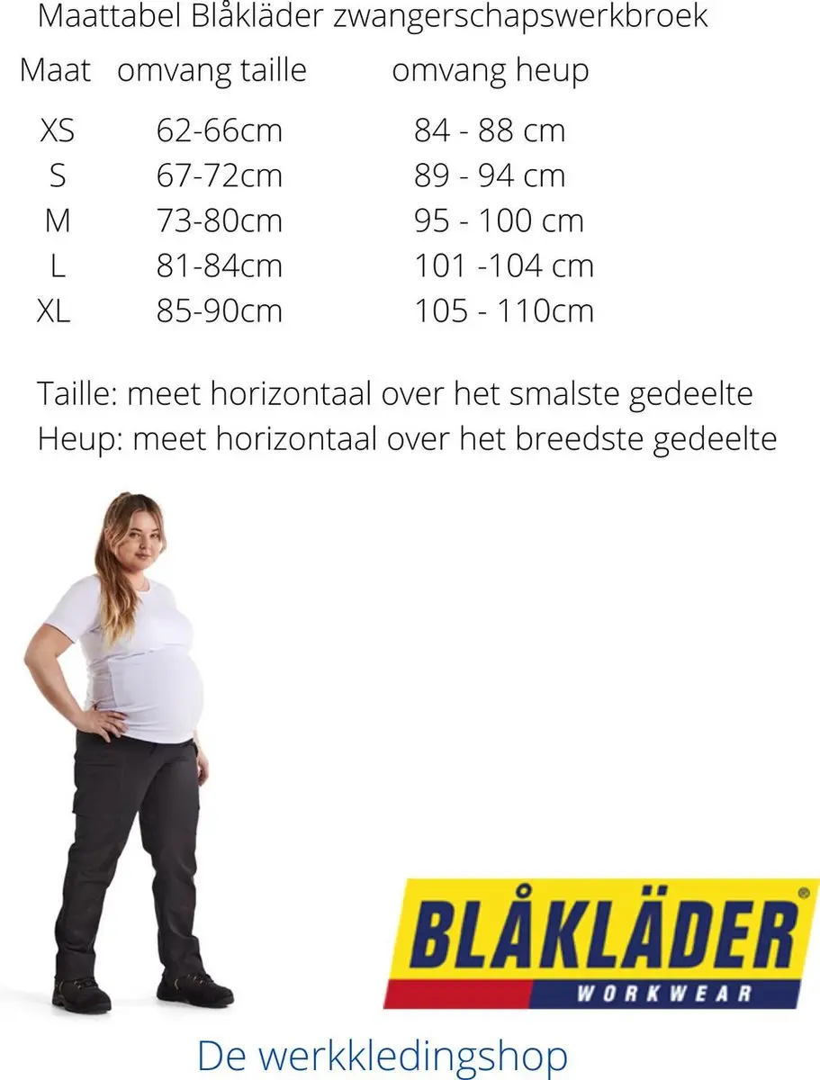Blåkläder Service Zwangerschapsbroek 7101-1830 - Zwart - XL