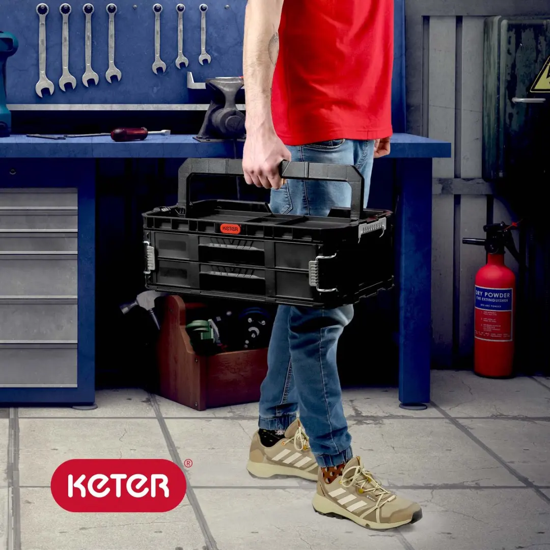 Keter SKRZYNKA Organizer Z 2 Lades - Zwart - afbeelding 6 van 6