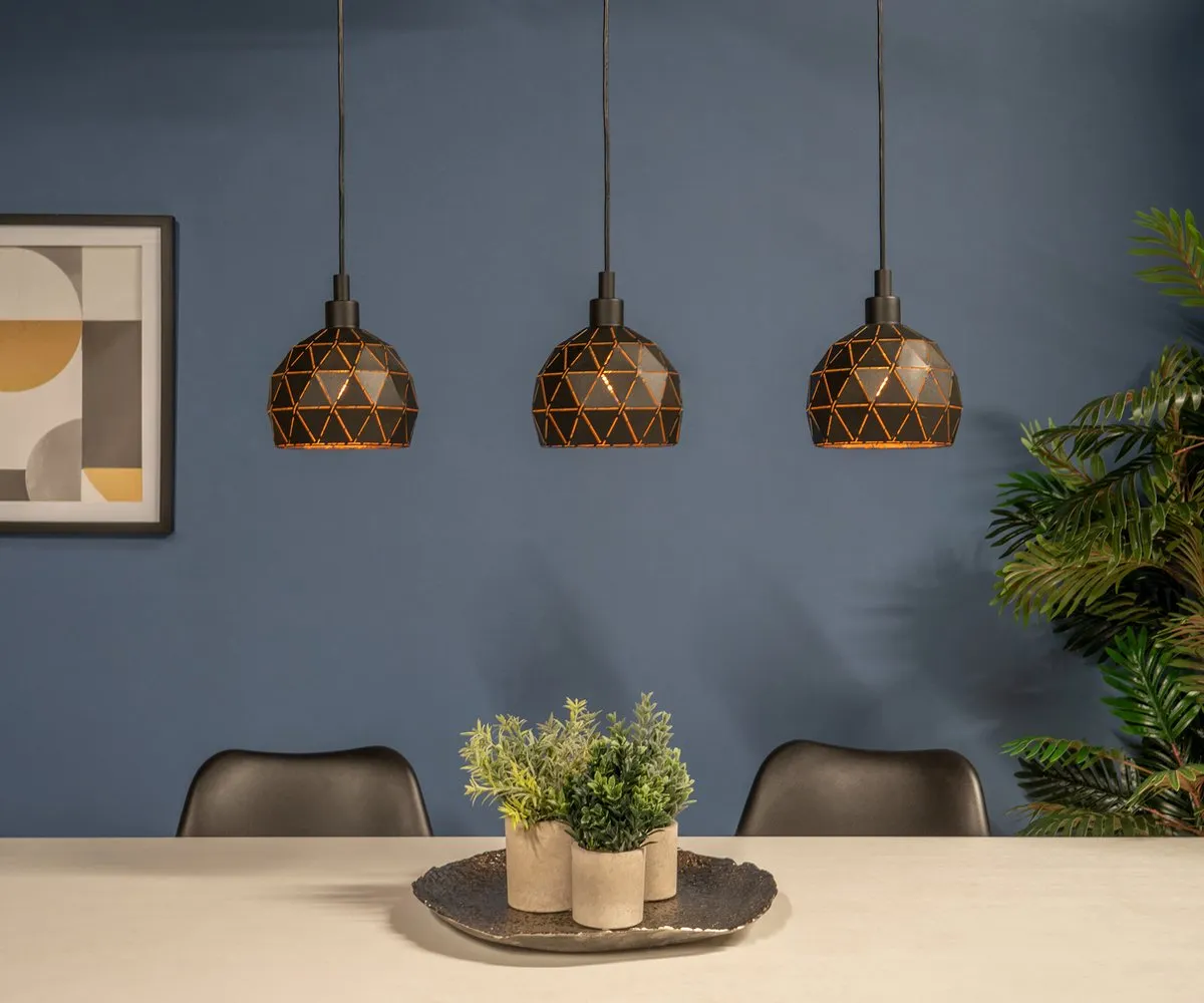 Eglo Roccaforte Hanglamp E14 - 75cm - Zwart/Goud