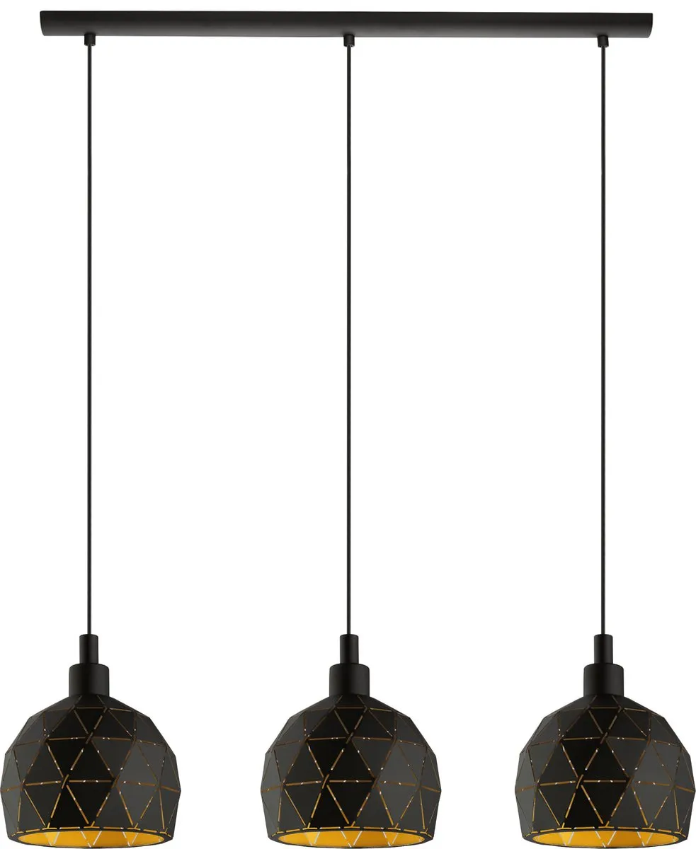 Eglo Roccaforte Hanglamp E14 - 75cm - Zwart/Goud