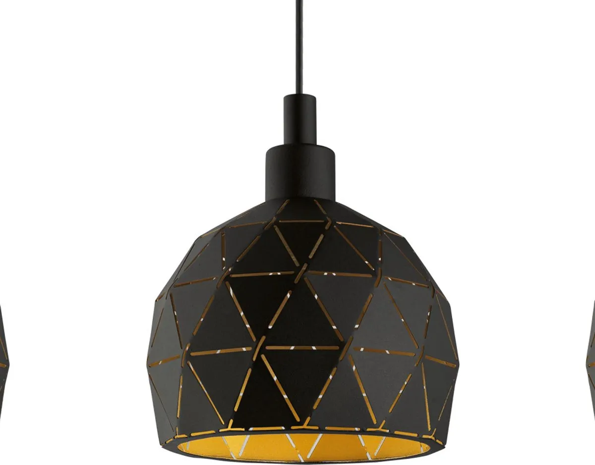 Eglo Roccaforte Hanglamp E14 - 75cm - Zwart/Goud
