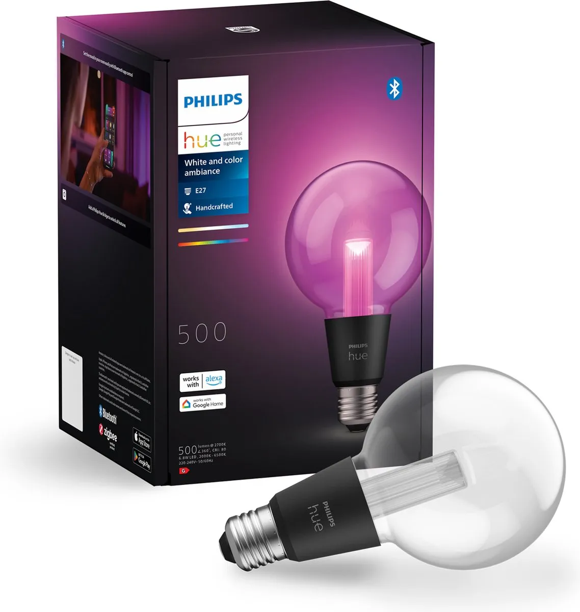 Philips Hue Lightguide Globelamp G95 - E27 RGB 6.8W - Mat