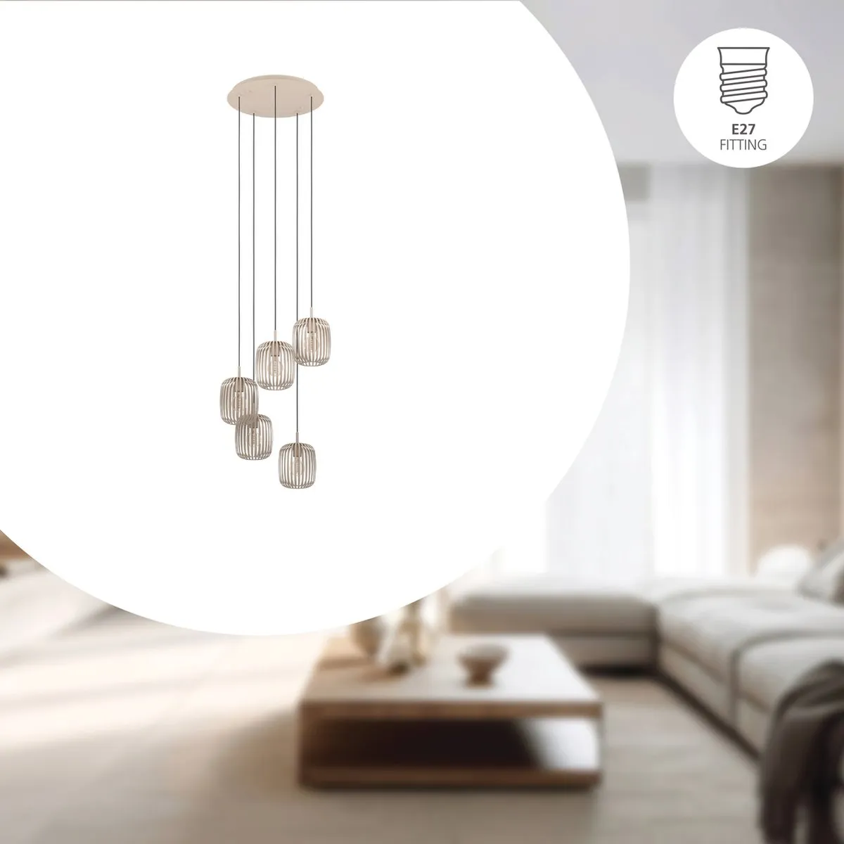 Eglo Romazzina Hanglamp Ø50cm - Zandkleur