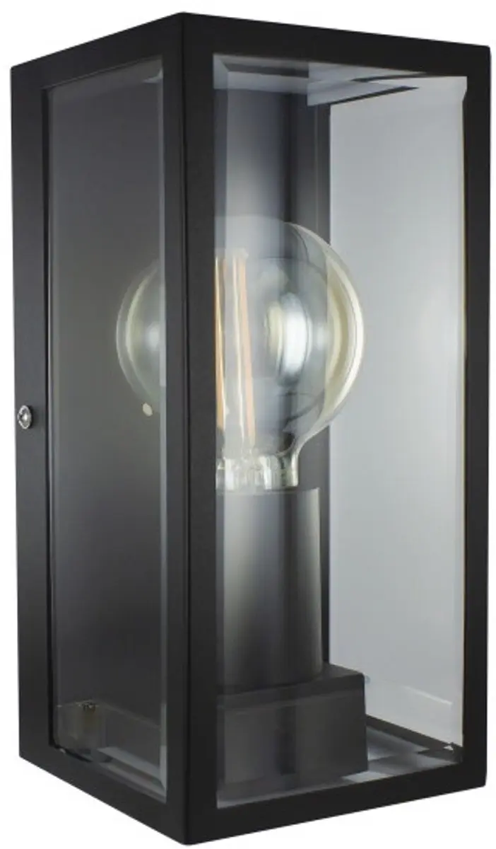 Integral Wandlamp IP44 E27 - Zwart