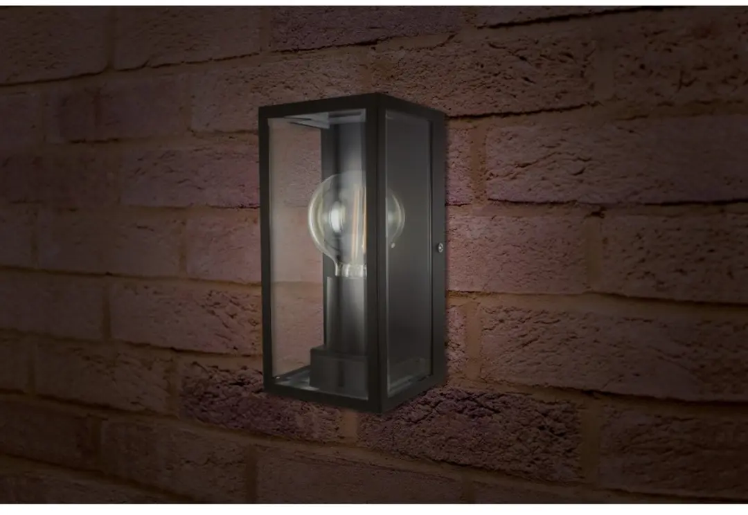Integral Wandlamp IP44 E27 - Zwart