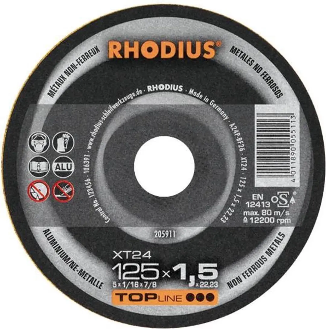 Rhodius XT24 205911 Alu Doorslijpschijf 125mm