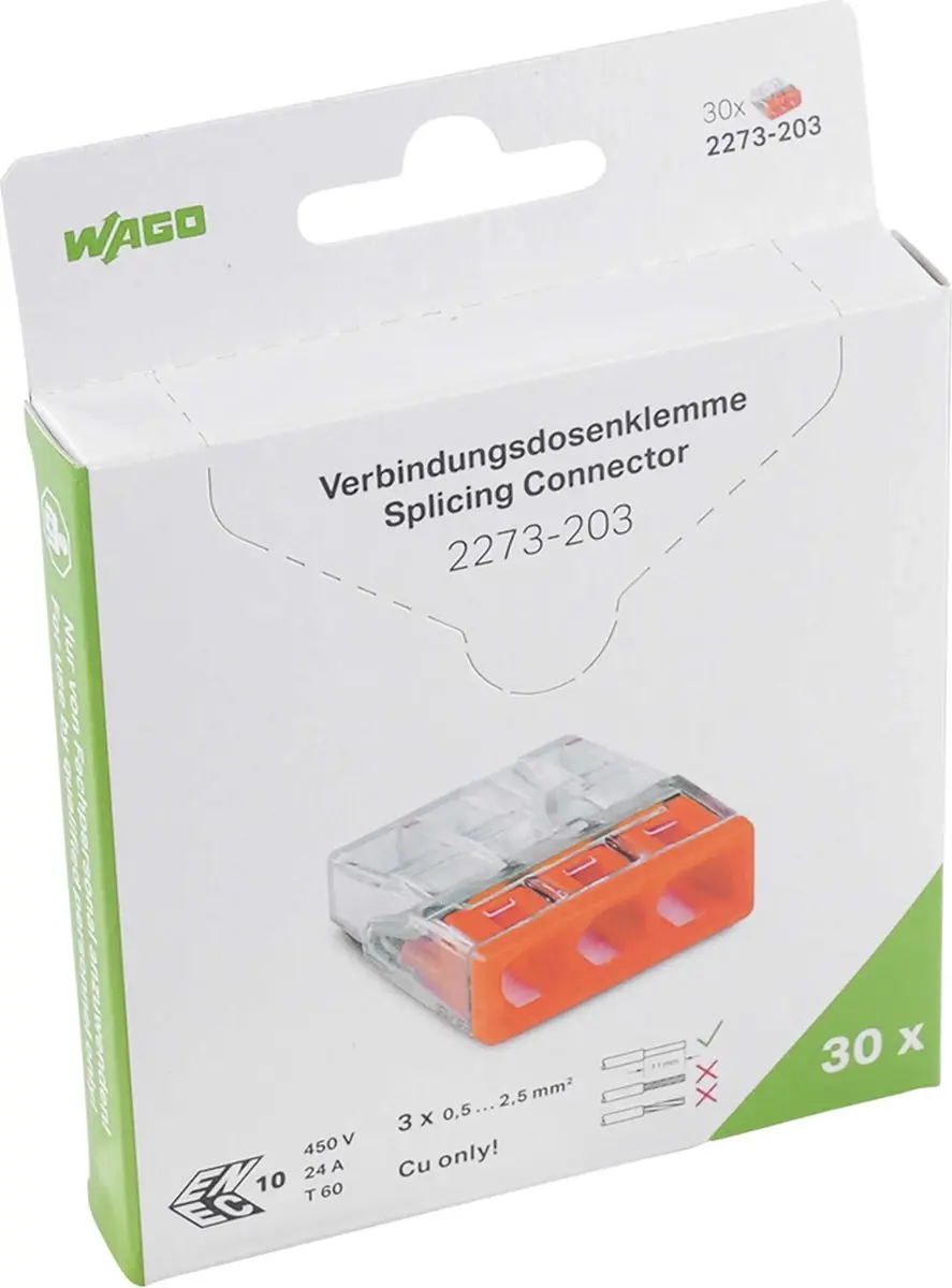 WAGO Mini Lasklem 3-voudig 2273-203