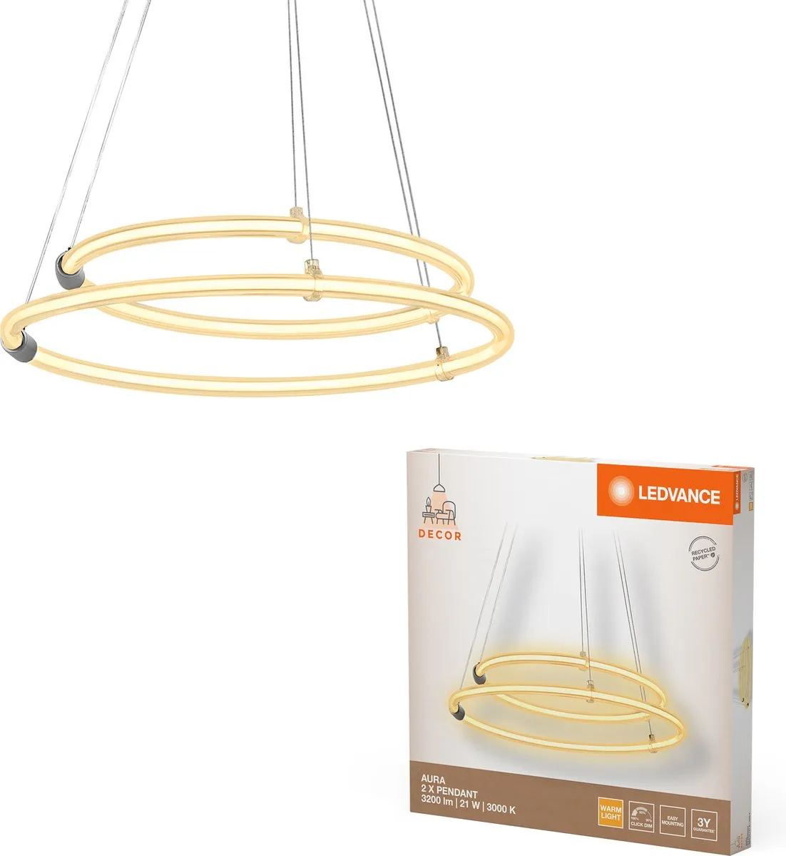 LEDVANCE Decor Aura Hanglamp 2x21W 2400lm