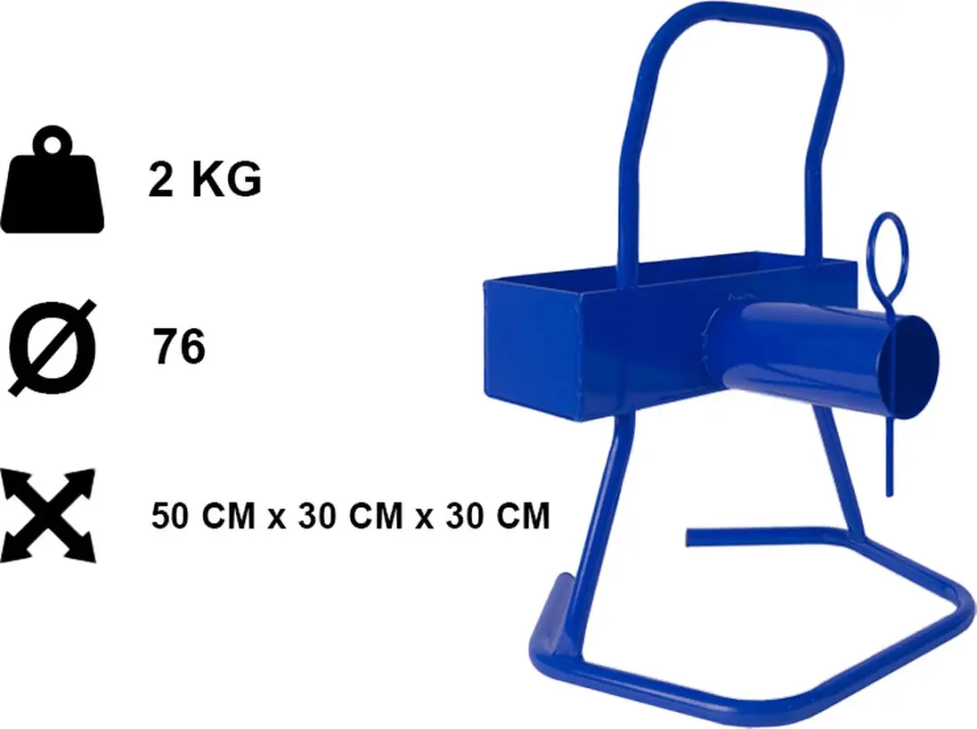 Kortpack Draagbare Metalen Haspel Blauw - 76mm - 1 Stuk