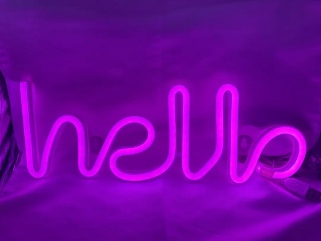 Impuls LED Wandlampen Set 4 Stuks - Neon Roze/Wit