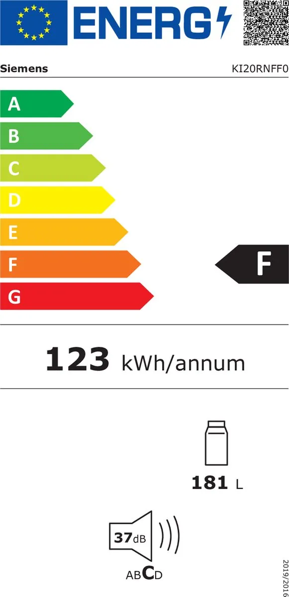 Siemens iQ100 KI20RNFF0 Koelkast - 181L - Wit