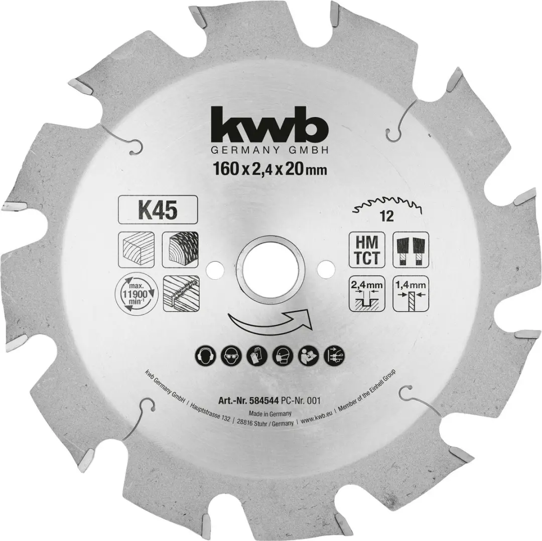 KWB Cirkelzaagblad 160mm K45
