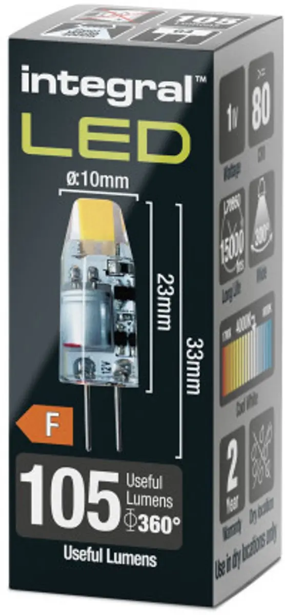 Integral G4 1W LED Lamp 100 Lumen - 5 Stuks