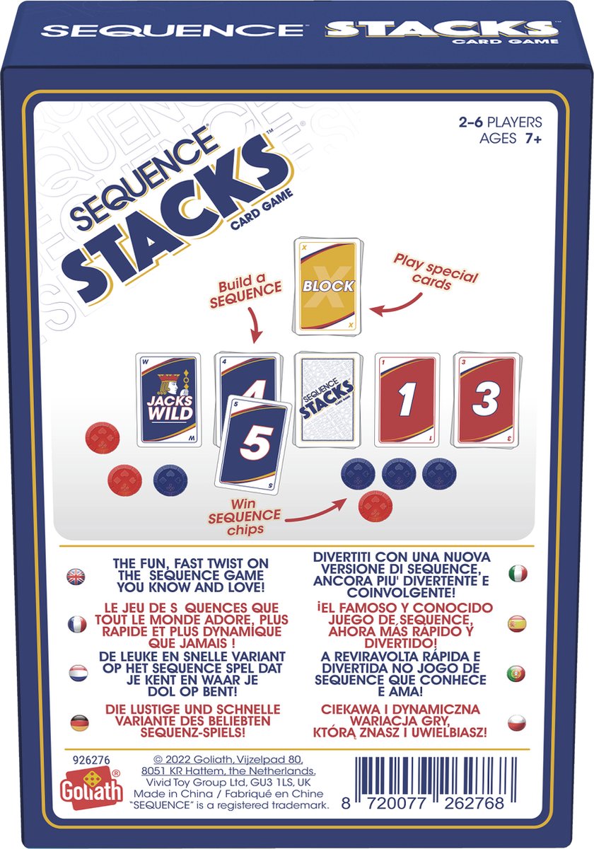 Goliath Sequence Stacks - Kaartspel - Ideaal reisformaat