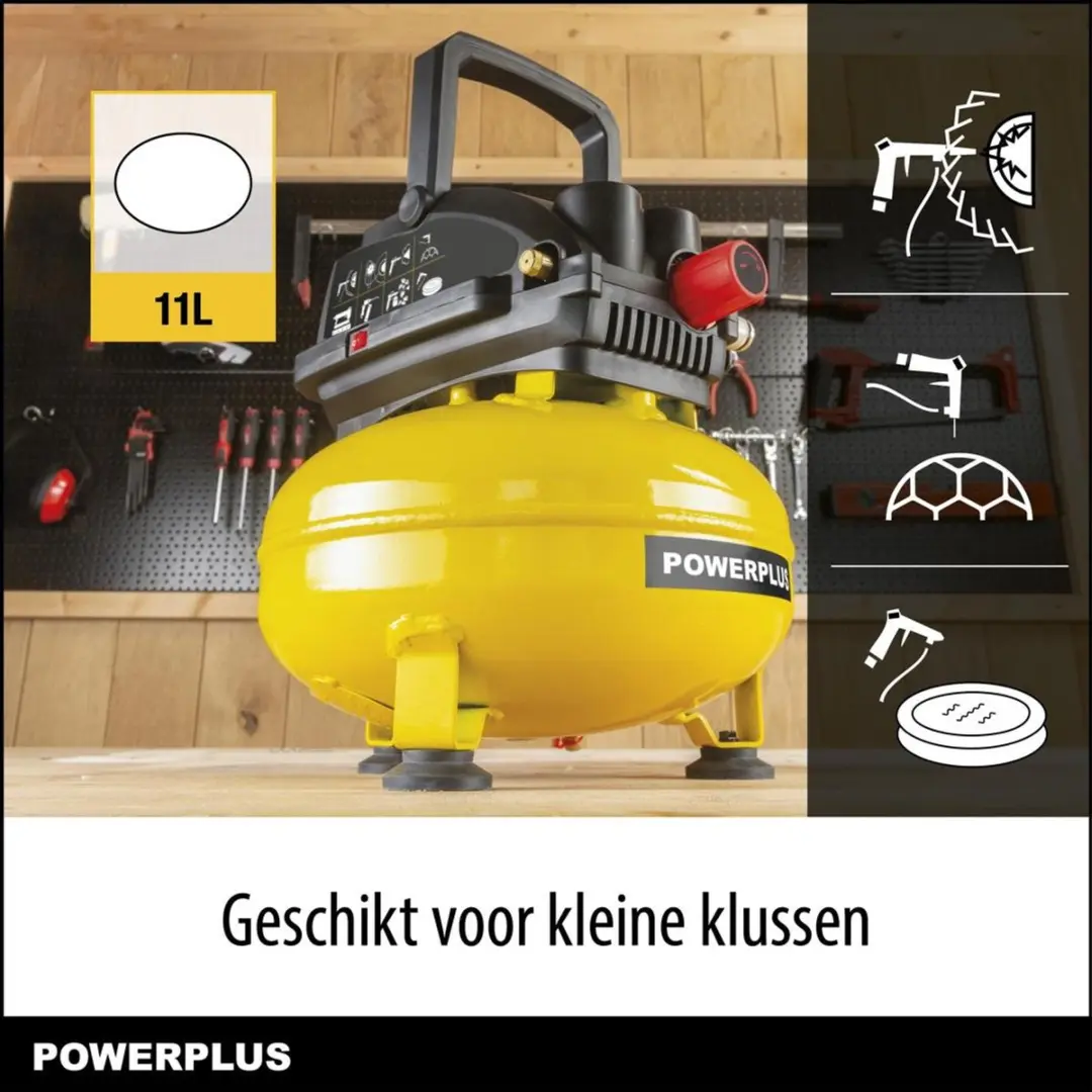Powerplus POWX17245 Olievrije Compressor 750W - 11L