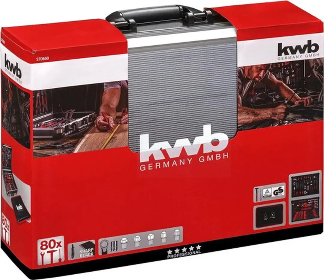 KWB Gereedschapskoffer 80-delig - Zwart - MPN 370660