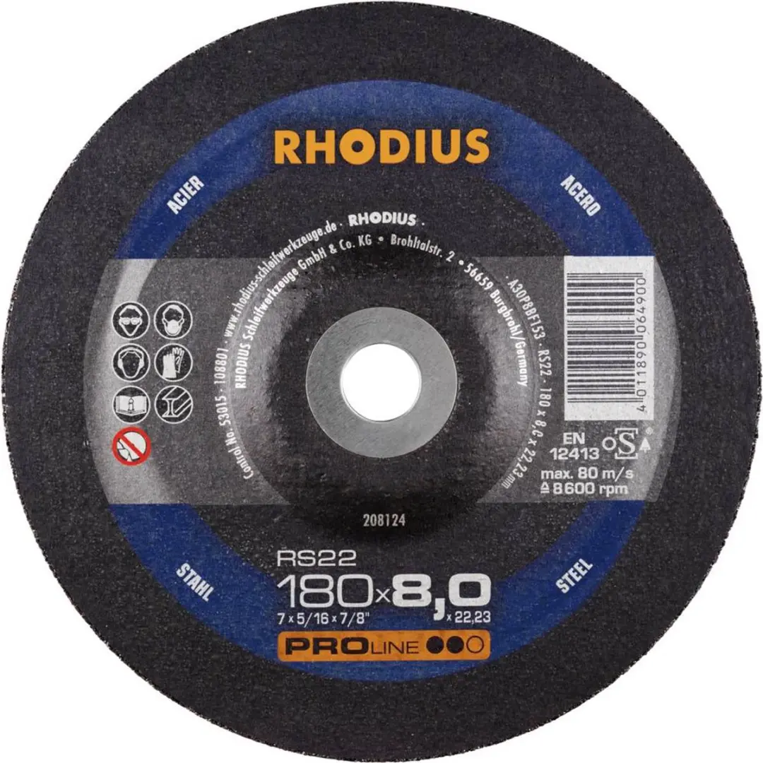 Rhodius 208124 RS22 Afbraamschijf Staal
