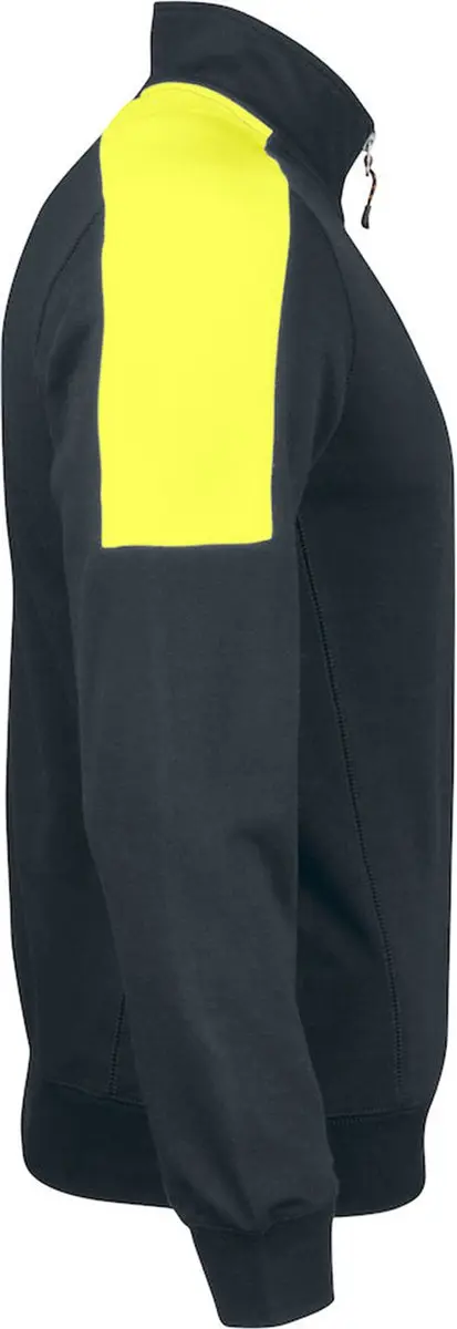 Jobman 5401 Halfzip Sweatshirt - Zwart/HV Geel L