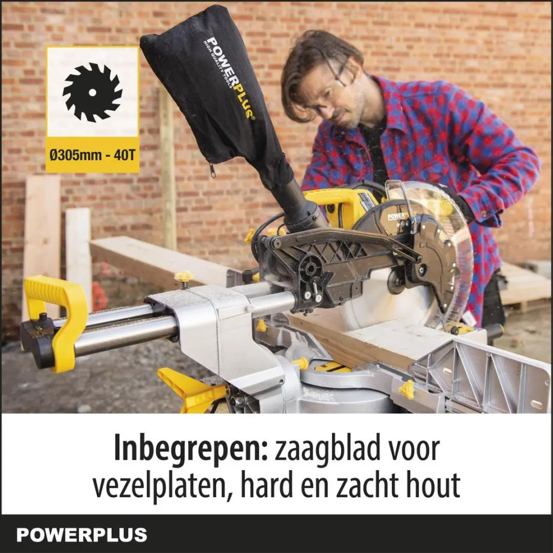 Powerplus POWX075750DB Elektrische Verstekzaag 2200W - Ø305mm