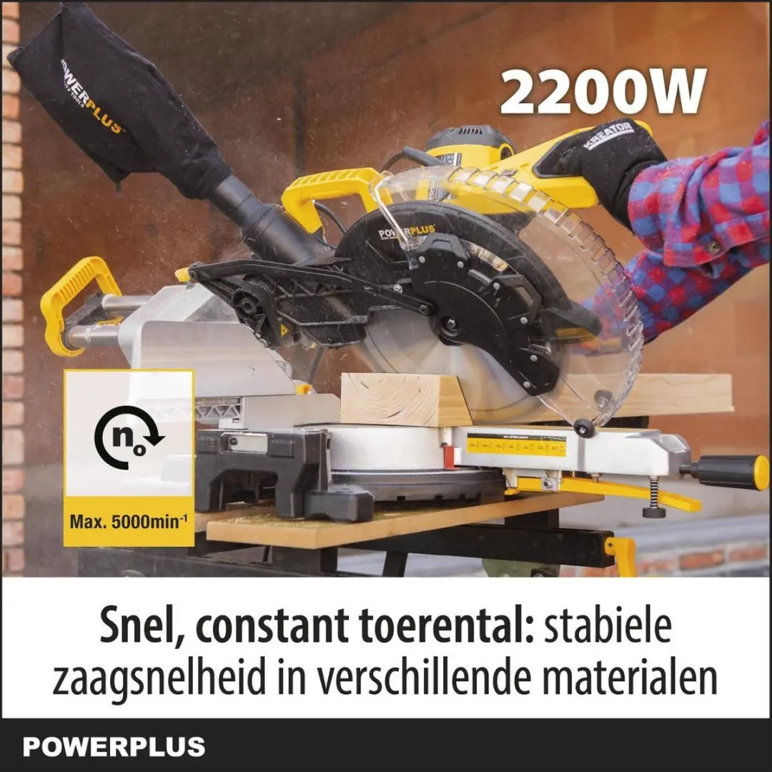 Powerplus POWX075750DB Elektrische Verstekzaag 2200W - Ø305mm