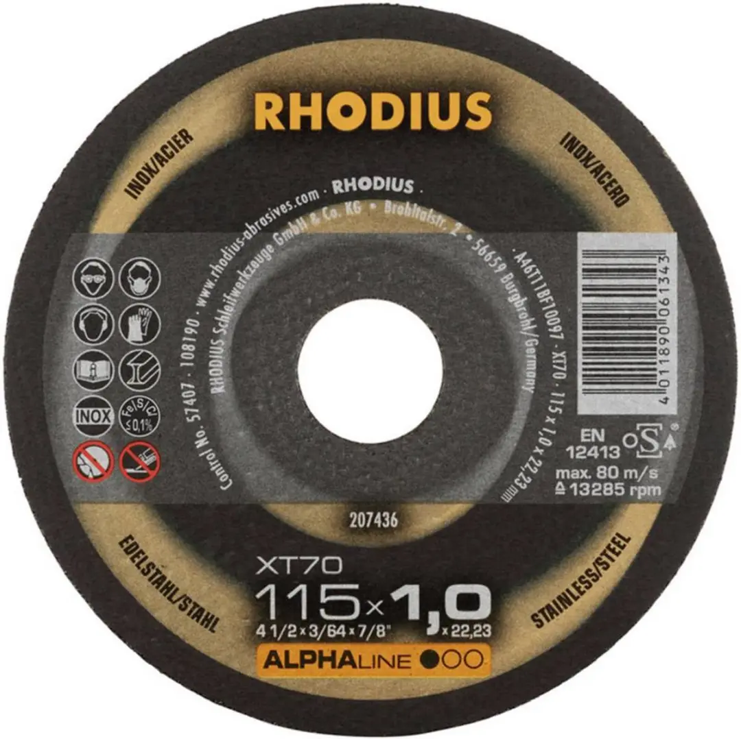 Rhodius XT70 Doorslijpschijf 115mm - 50 Stuks
