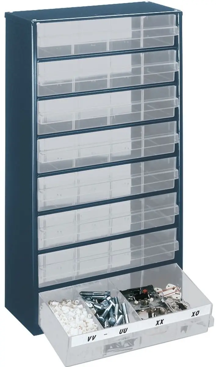 Raaco Metalen Ladekast 8 Lades - 150x306x552mm Donkerblauw