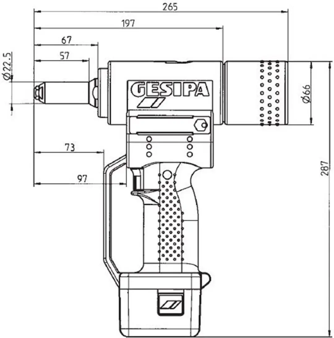 Gesipa AccuBird 1434898 Accu-popnagelpistool - 14,4V 2,0Ah