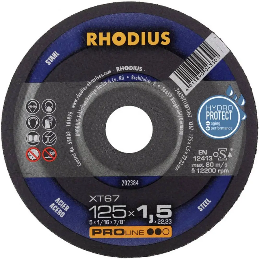 Rhodius XT67 210744 Doorslijpschijf 125mm - 10 Stuks