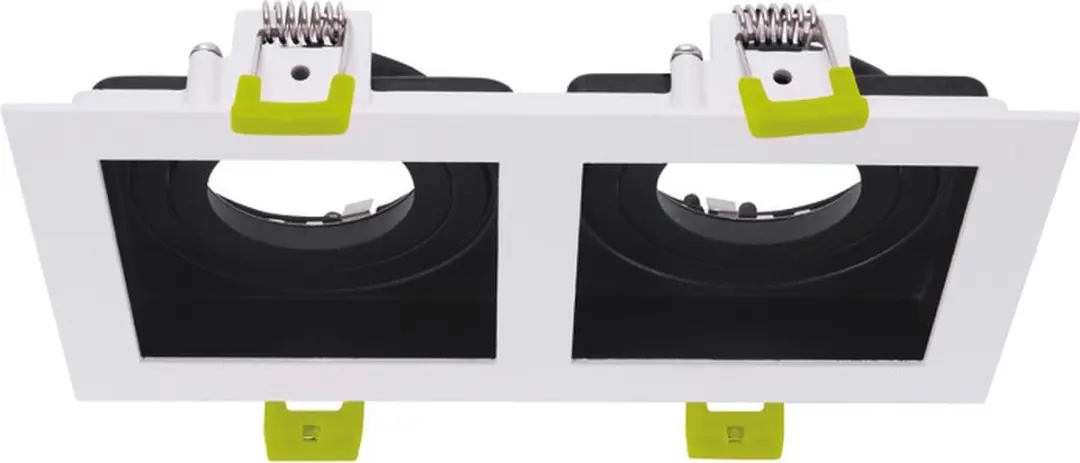 Integral Inbouwspot 18,5x10cm 2x GU10 Kantelbaar - Zwart/Wit