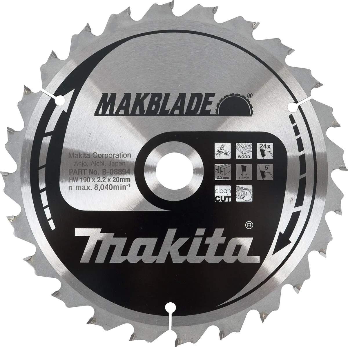 Makita Makblade Cirkelzaagblad B-08894 - 190mm 24T