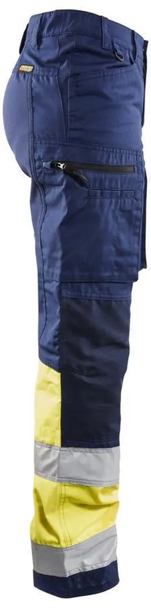 Blåkläder Dames Werkbroek High Vis 7161-1811 - Marine/High Vis Geel - Maat 50