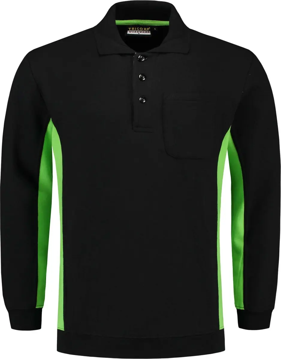 Tricorp Polo Sweater Bicolor Borstzak 302001 - L - Wit/Donkergrijs