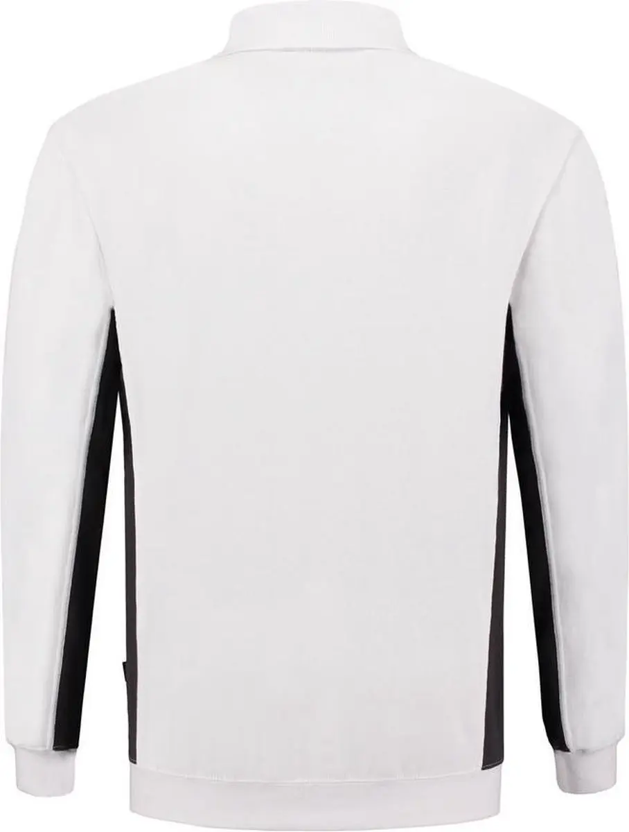 Tricorp Polo Sweater Bicolor Borstzak 302001 - L - Wit/Donkergrijs